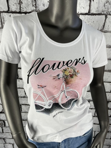 T-SHIRT FLOWERS - white