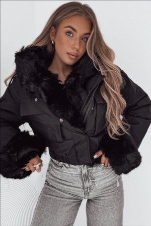 Дамско кожено яке LUXE BLACK 