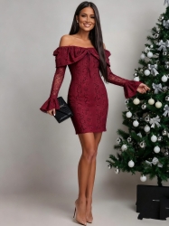 Рокля 0532 - бордо