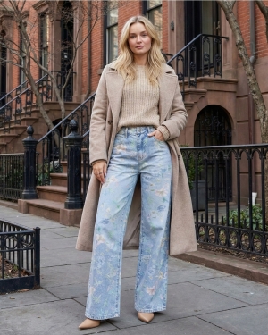 Pastel Bloom Wide Jeans